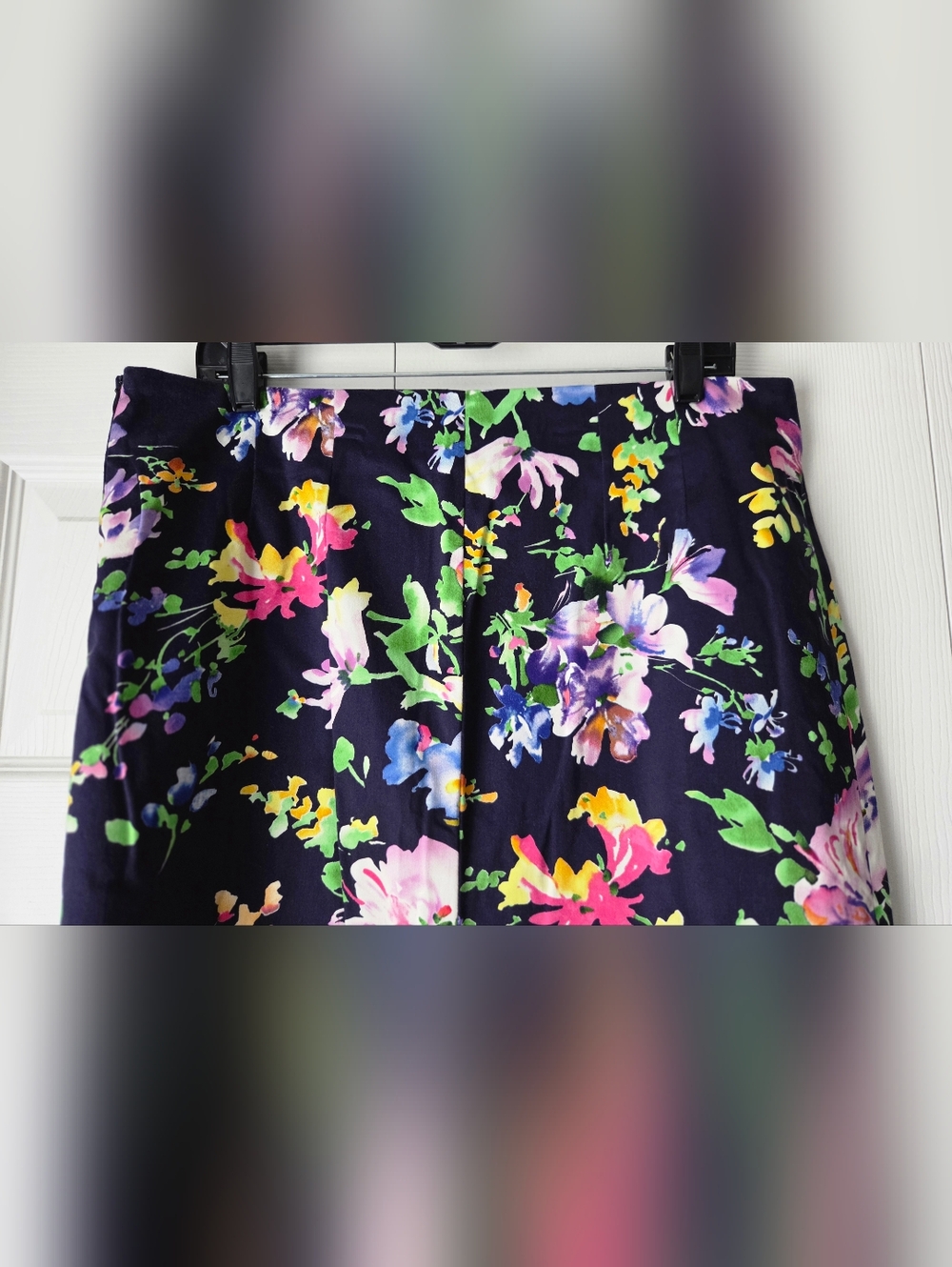 Lauren Ralph Lauren Navy Floral Pencil Skirt Size 14 - Picture 7 of 10